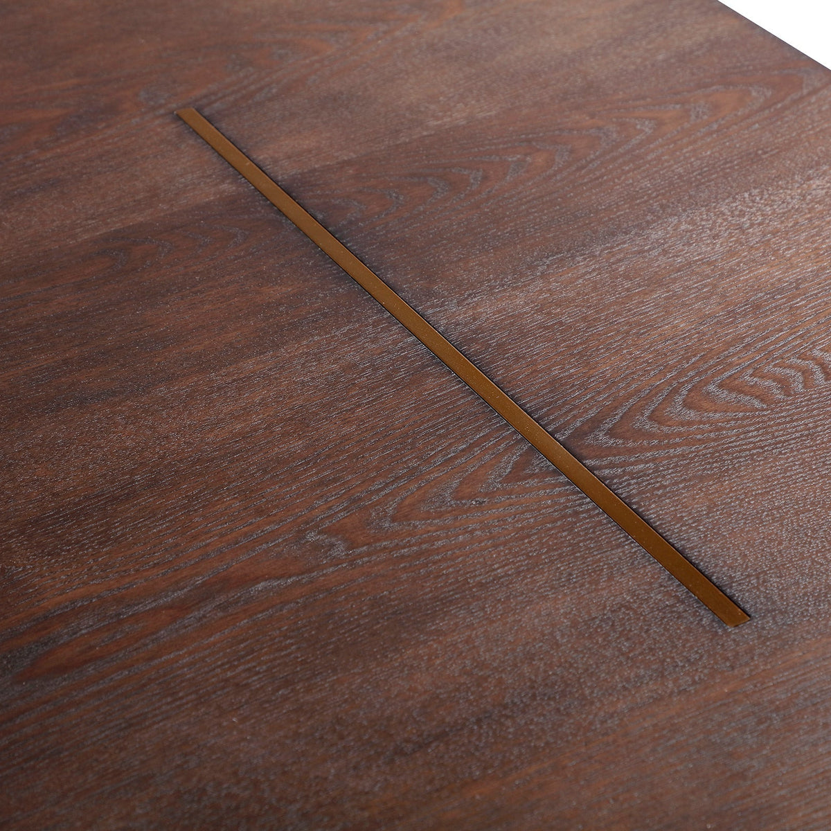 Unma Dining Table - Dark Brown Ash/Dark Brass