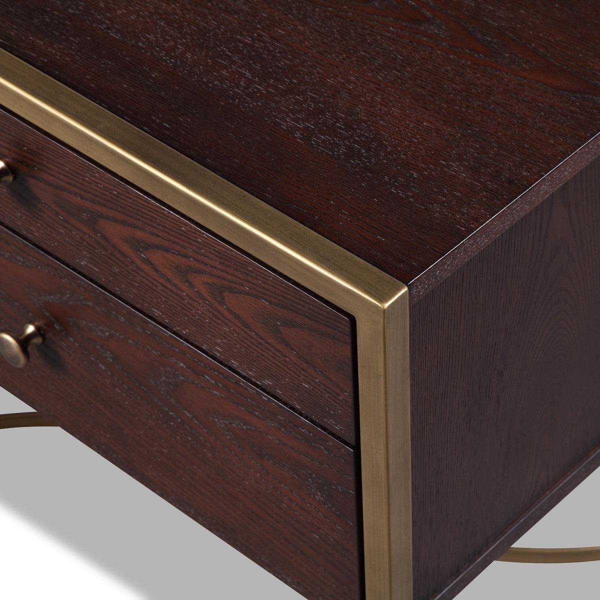 Rivoli Bedside Table - Chocolate Ash Veneer
