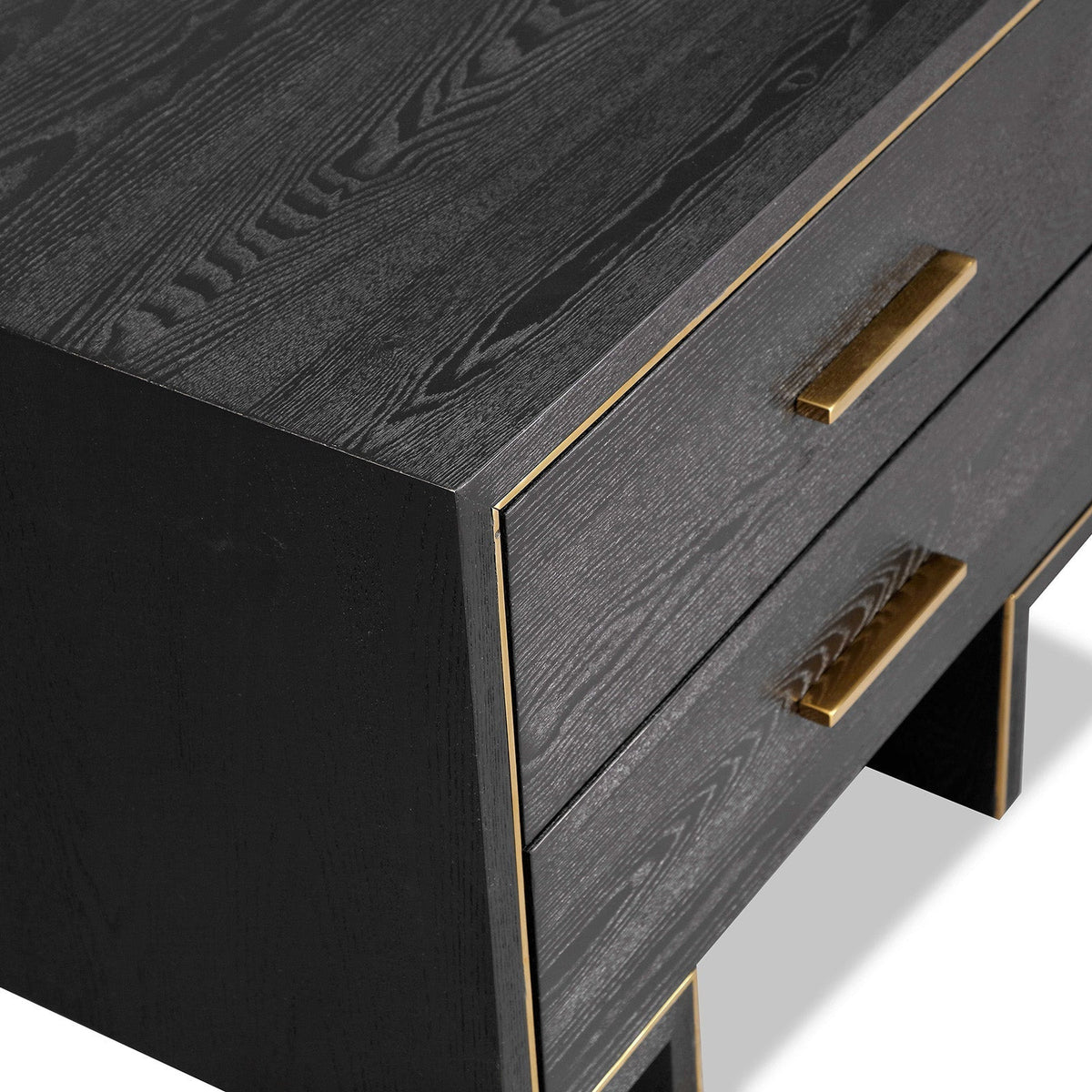 Tigur Bedside Table - Black Ash Veneer