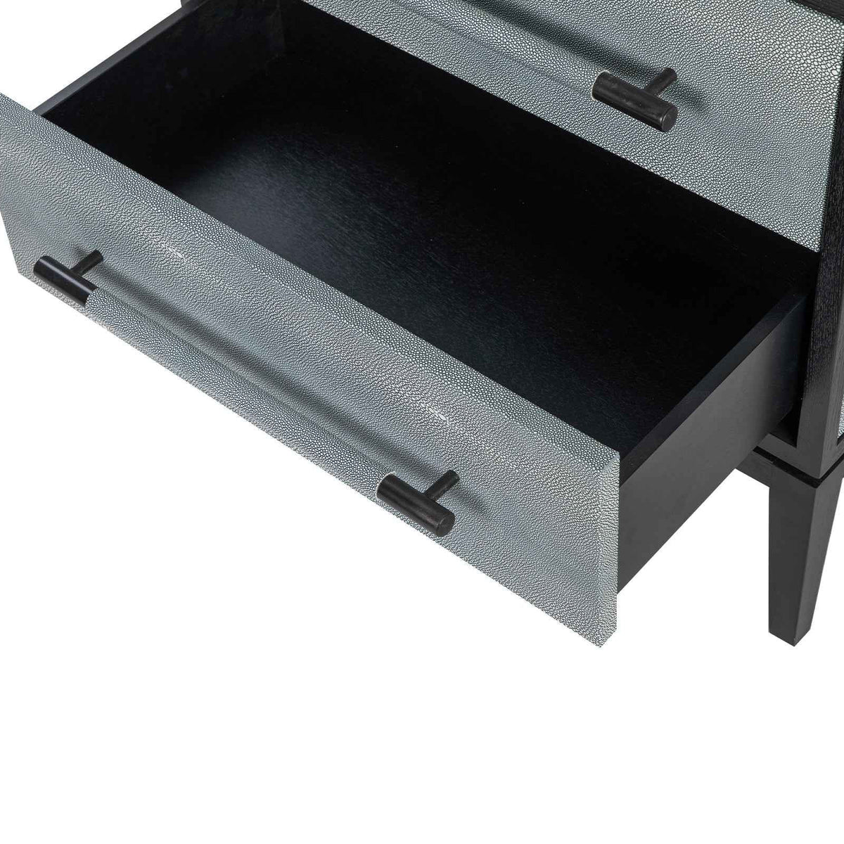 Bologna Bedside Table - Grey Leather Look