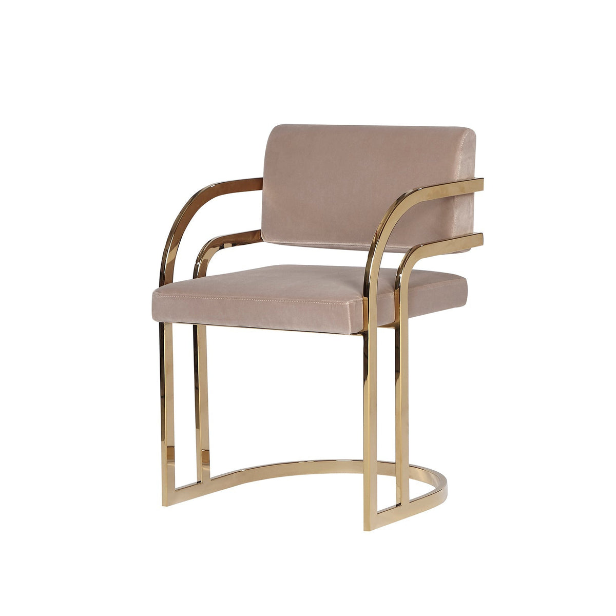 Dylan Dining Chair - Gainsborough Mink, Brass