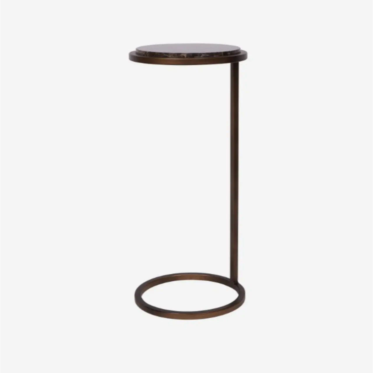 Luna Accent Table Brown Emperado Marble