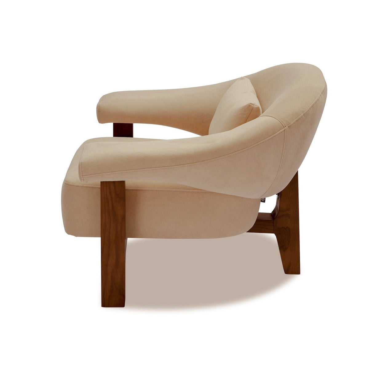 Riviera Occasional Chair - Hopper Desert | Dark Brown Solid Wood