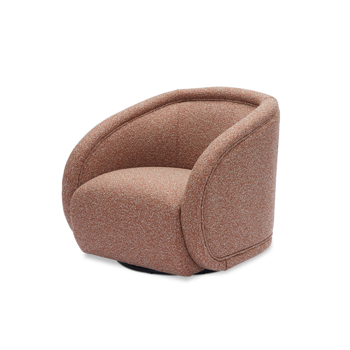 Alice Swivel Occasional Chair - Capella Clay | Matt Black Metal