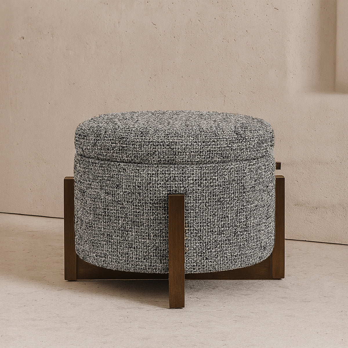 Asti Ottoman - Dexter Sparkle Stone/Ash Wood
