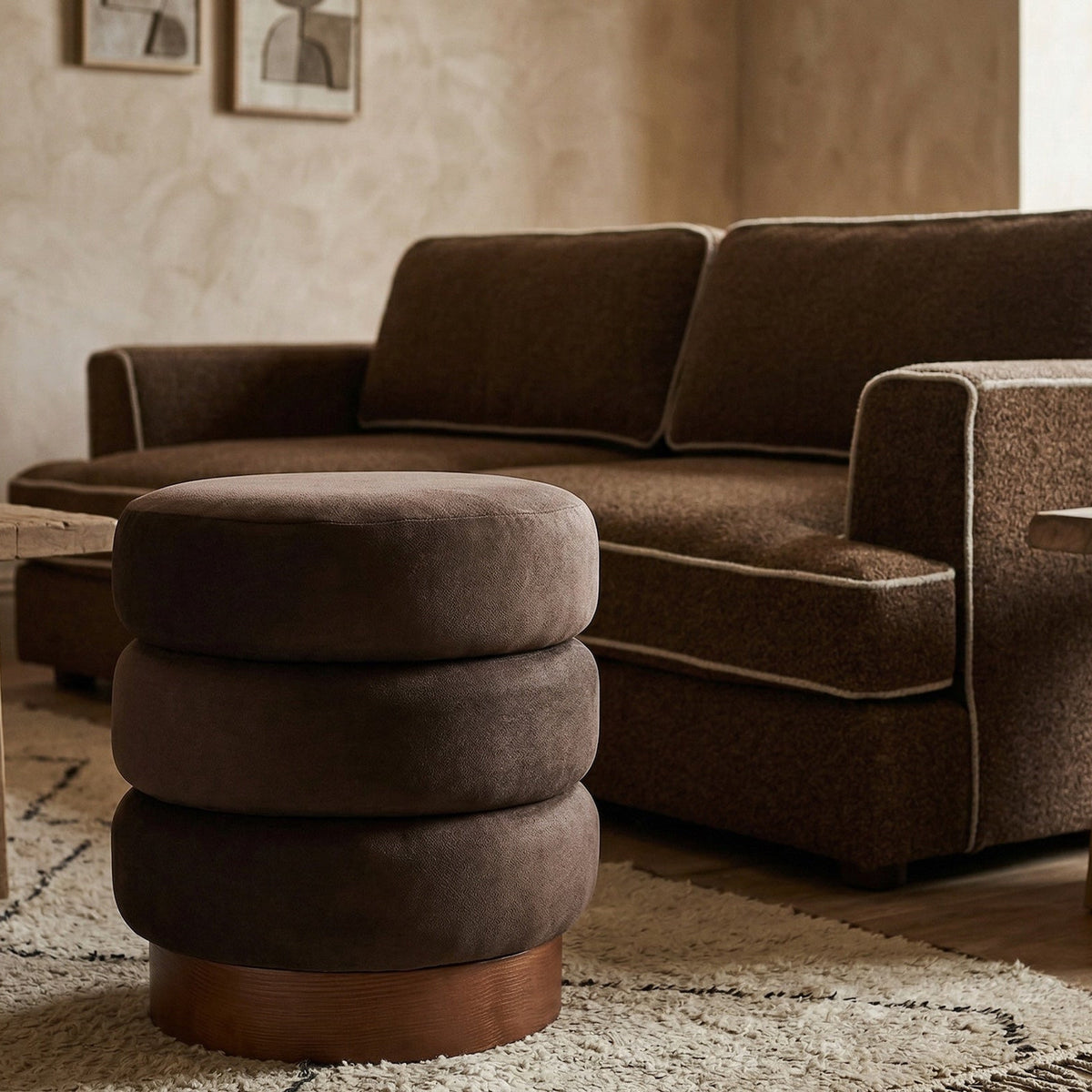Trace Footstool - Hopper Terra | Mid Brown Oak Solid Wood
