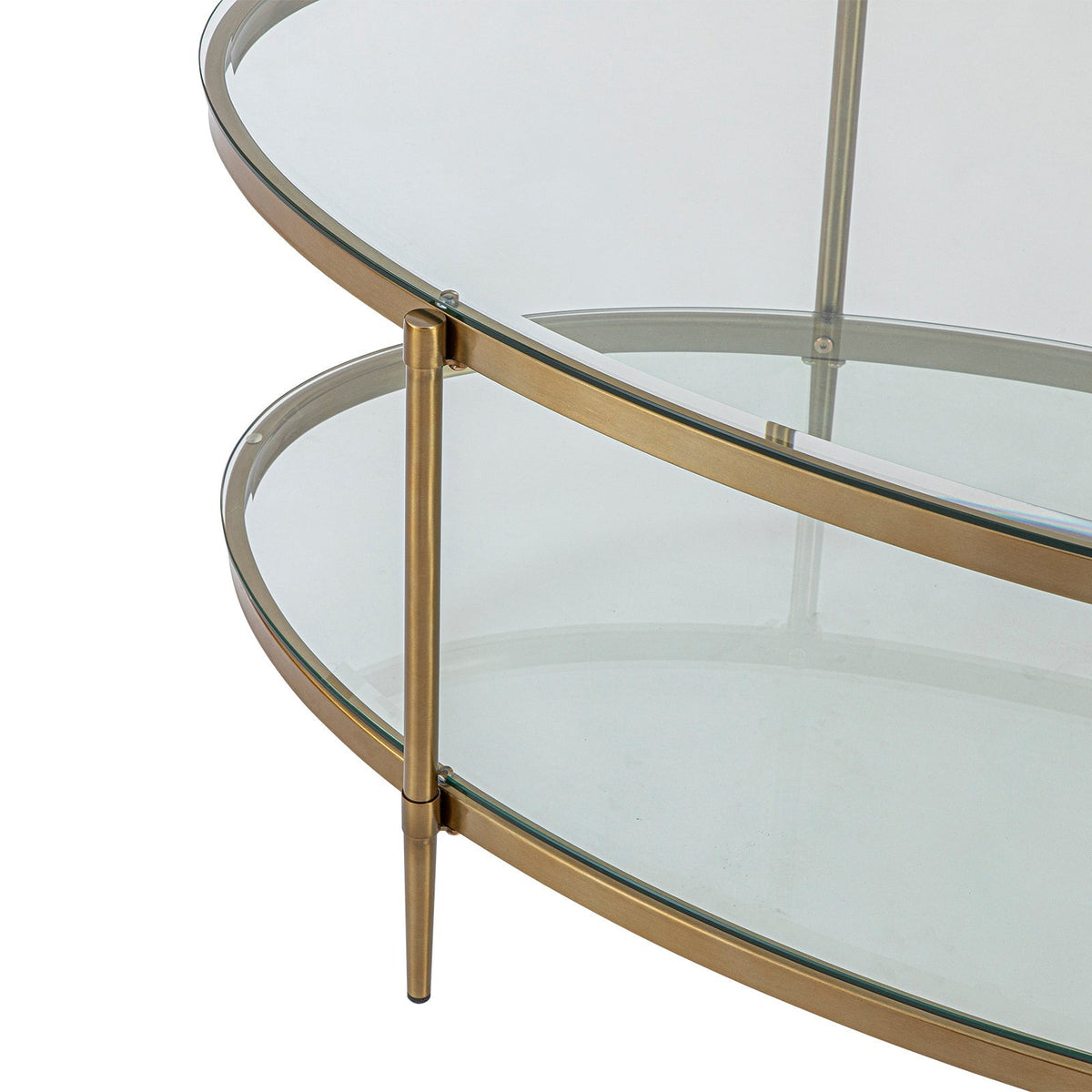 Adlon Coffee Table - Brushed Brass/Clear Glass