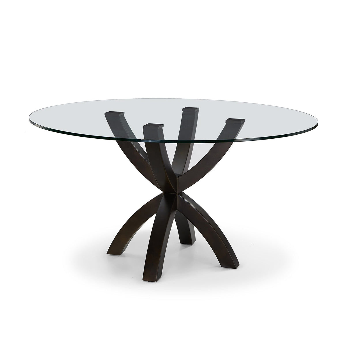 Malone Dining Table  - Industrial Brown/Glass