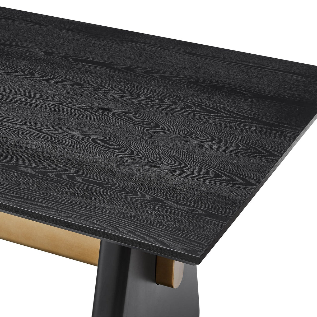 Walden Dining Table - Black Oak Veneer/Brushed Brass