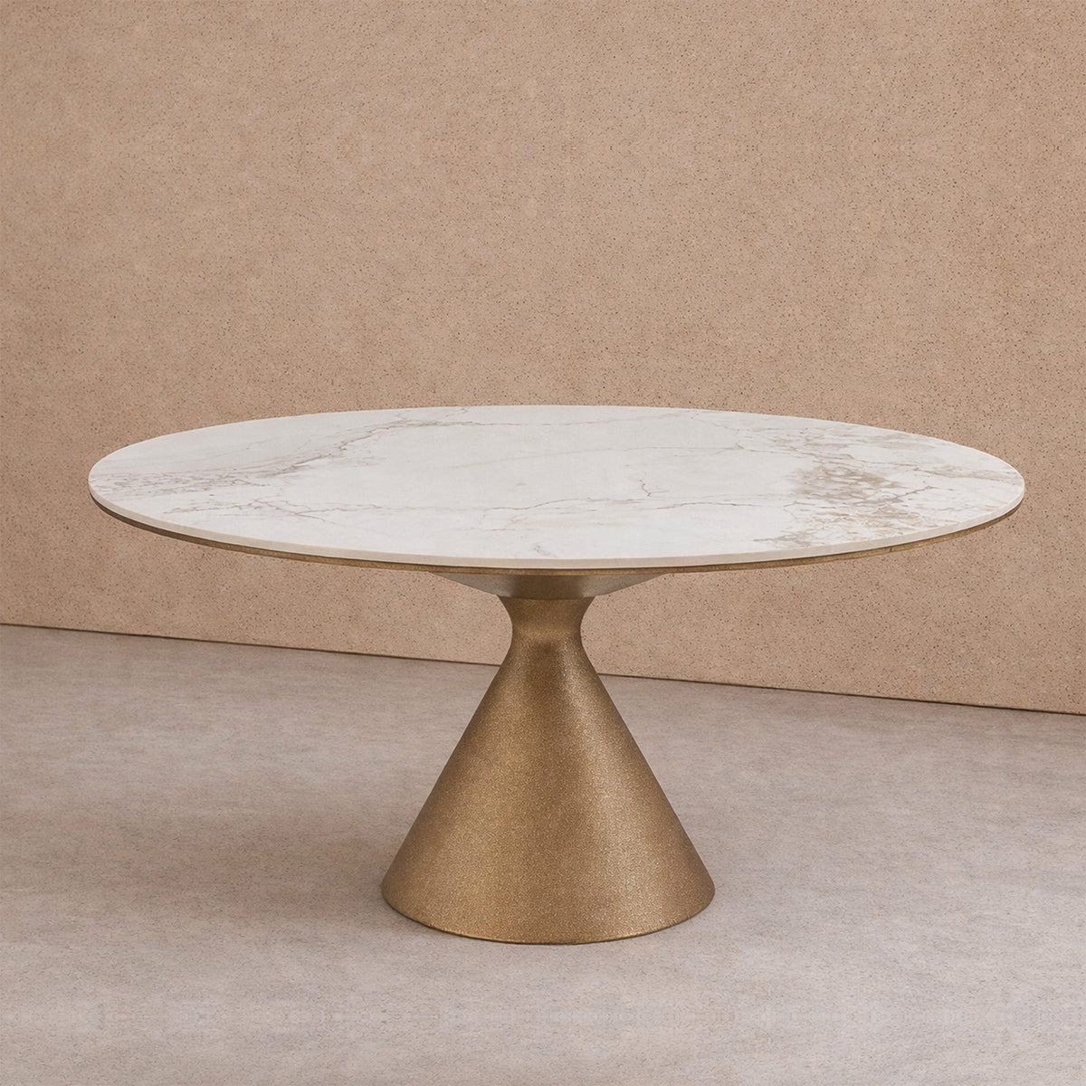 Ditta Dining Table - Dunas White Marble Effect