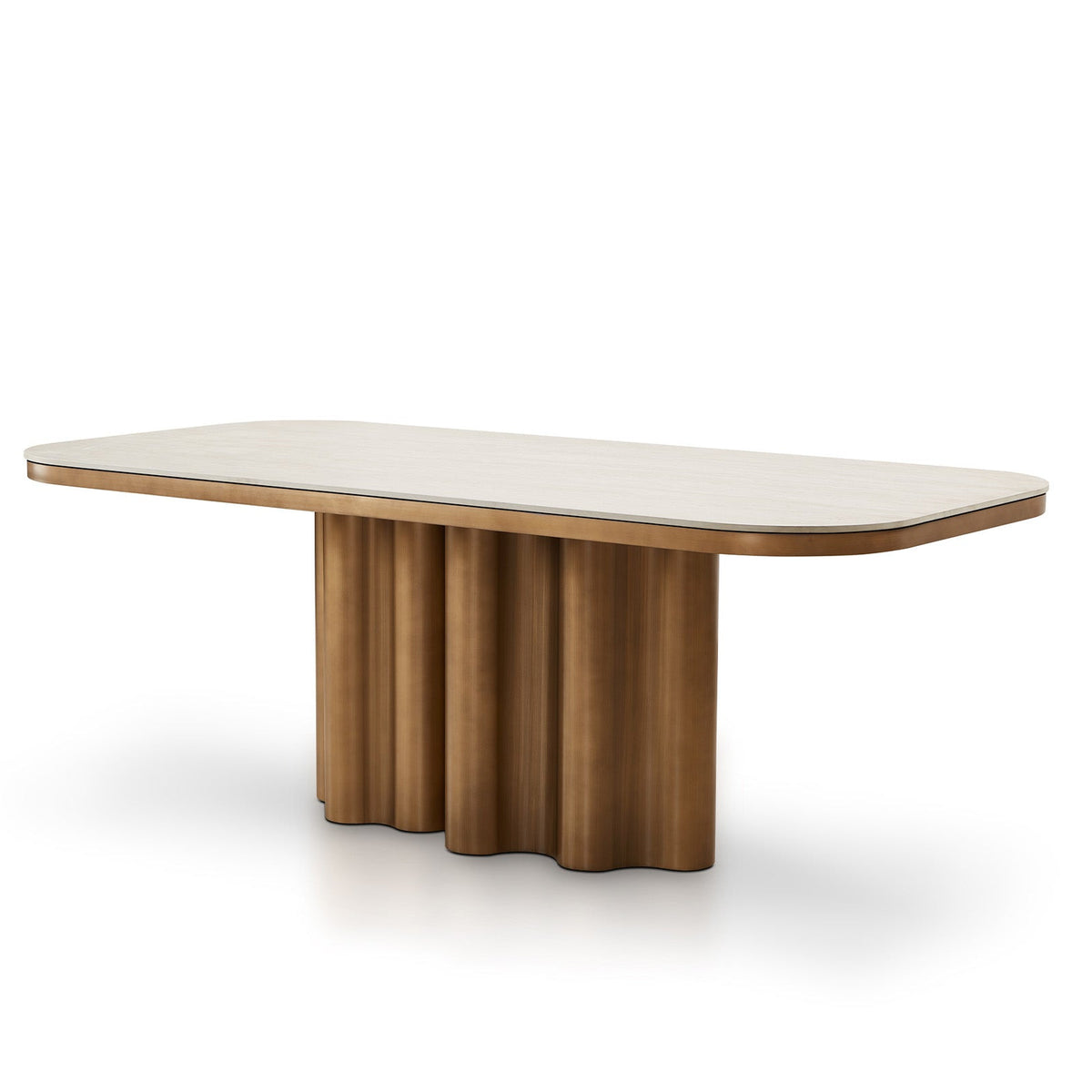Corinthian Dining Table - Travertine Marble Effect