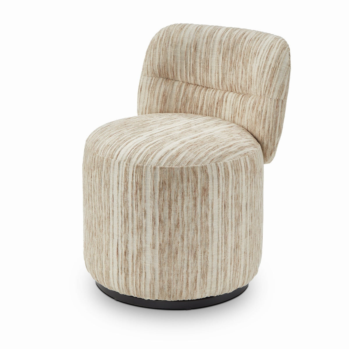 Aura Swivel Occasional Chair - Windsor Beige & Matt Black