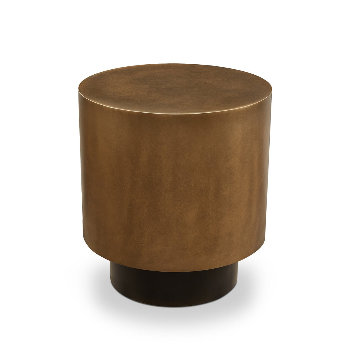 Aldo Side Table - Steel Hairline Bronze, Satin Black Base