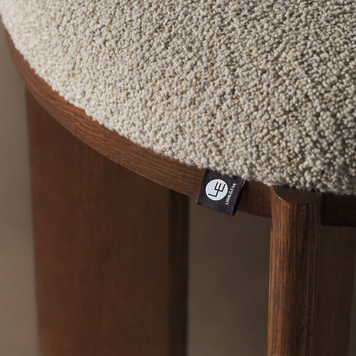 Lia Foot Stool - Capella Sand & Brushed Brown