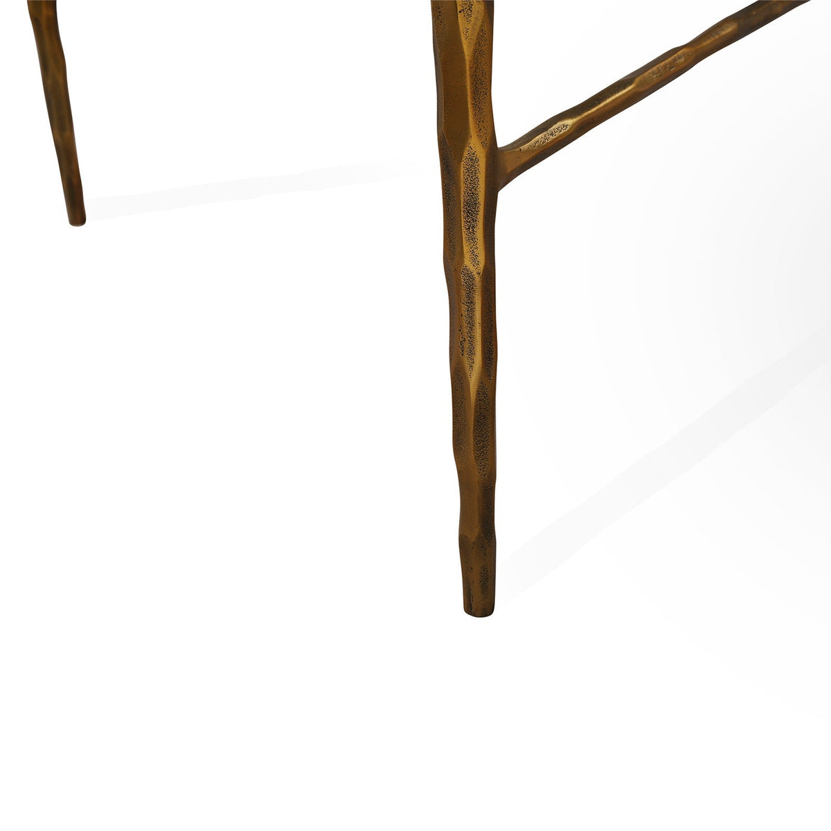 Cobra Coffee Table - Textured Antique Brass and Glass