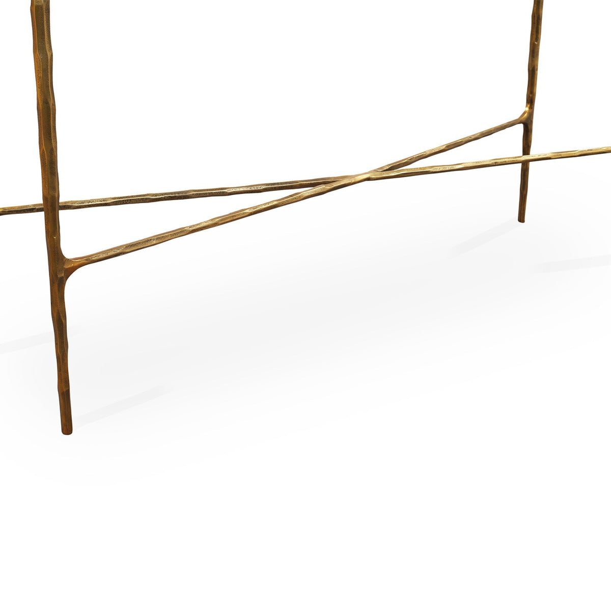 Cobra Console Table - Textured Antique Brass and Glass