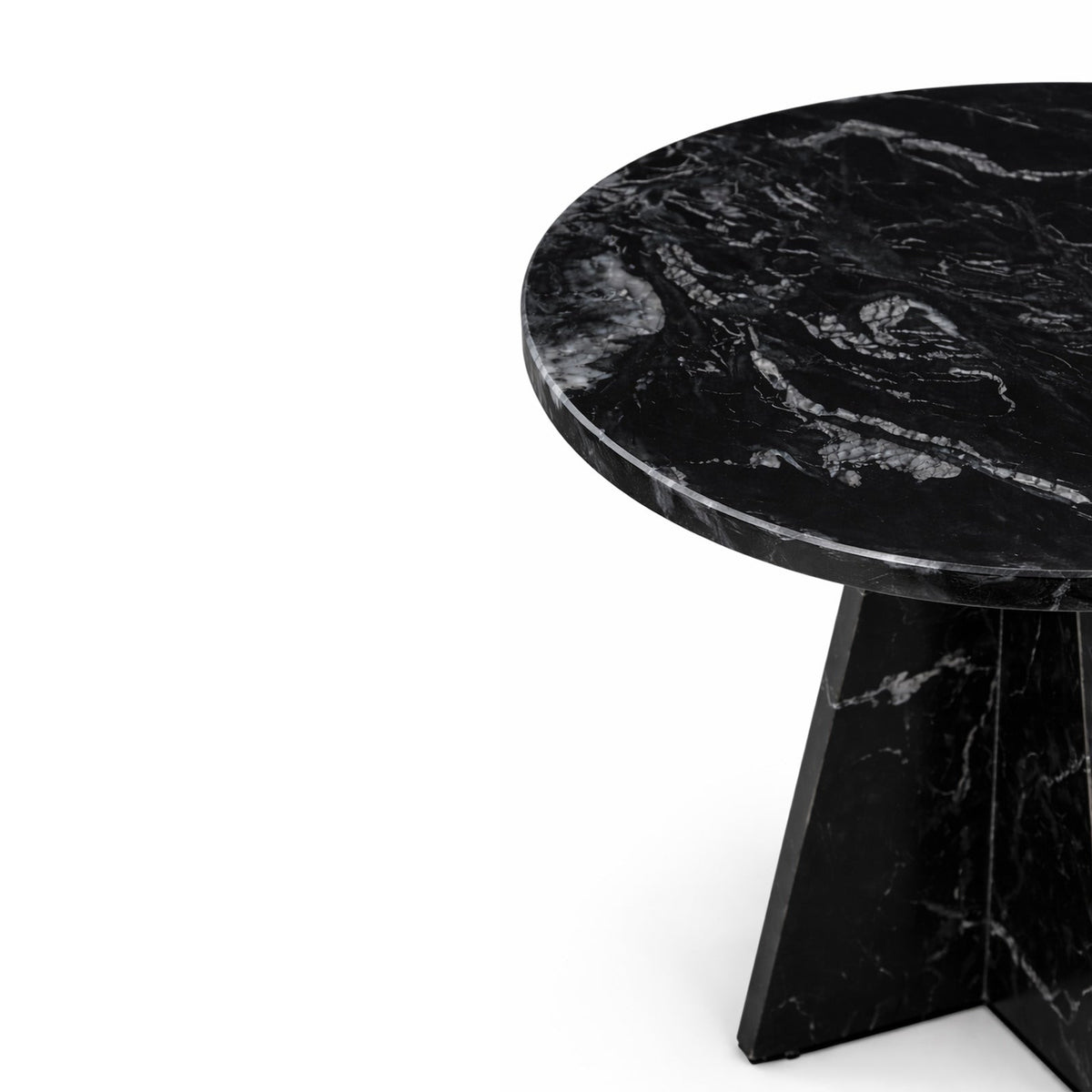 Rodes Side Table - Black Fantasy Marble