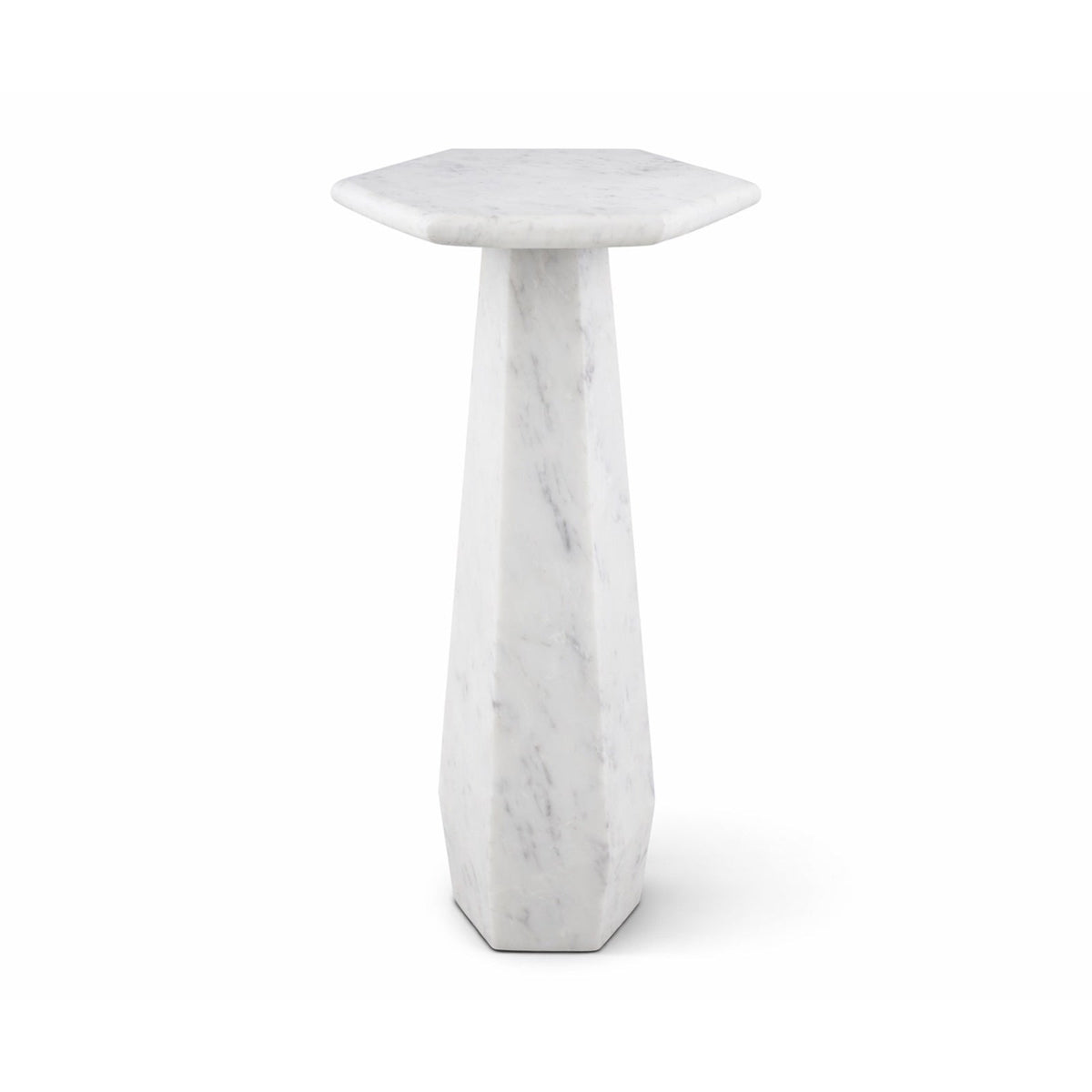 Hexagon Side Table - White Lady Marble