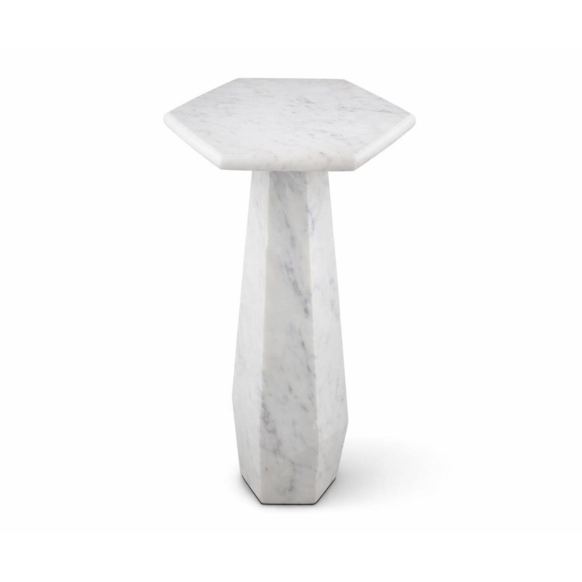 Hexagon Side Table - White Lady Marble