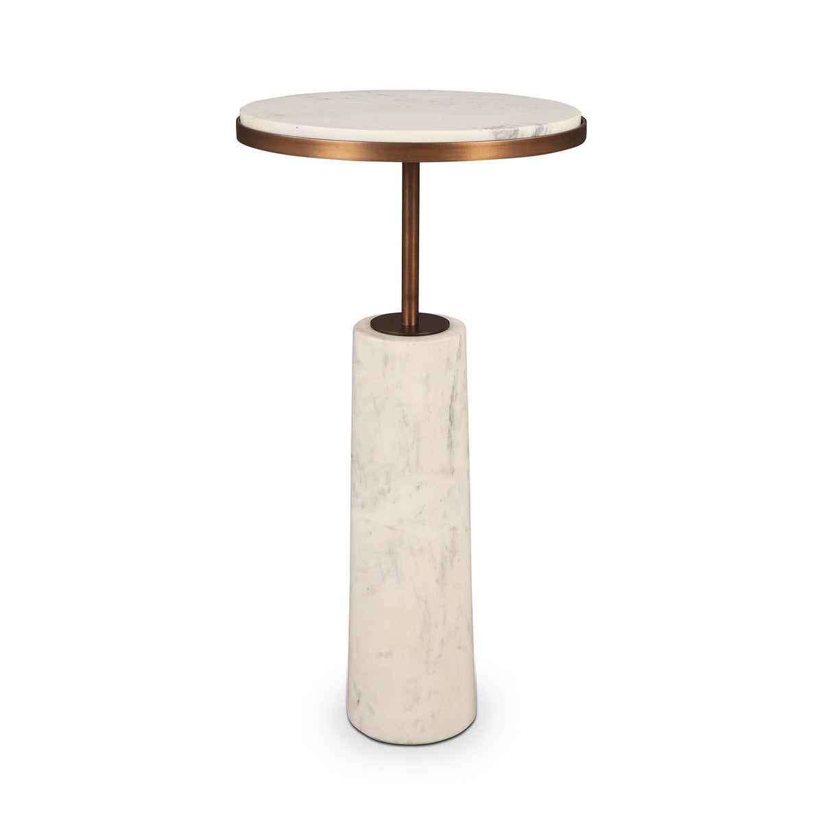 Notto Side Table (set of 2) - White Marble and Bronze