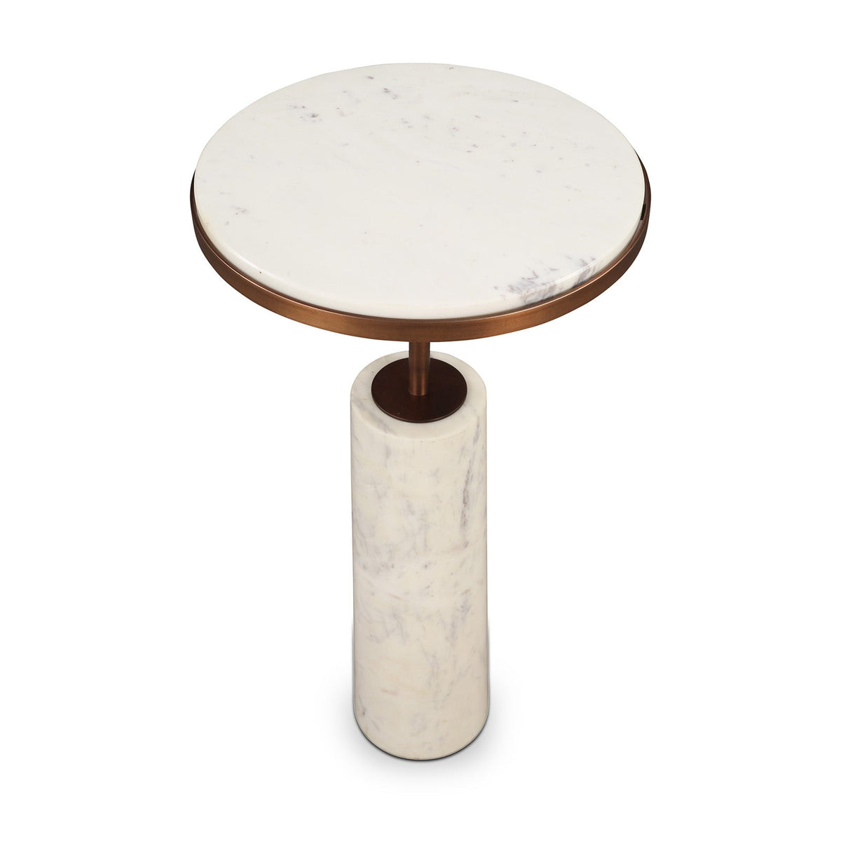 Notto Side Table (set of 2) - White Marble and Bronze