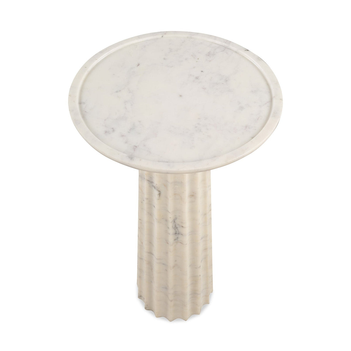 Romano Side Table - White Marble