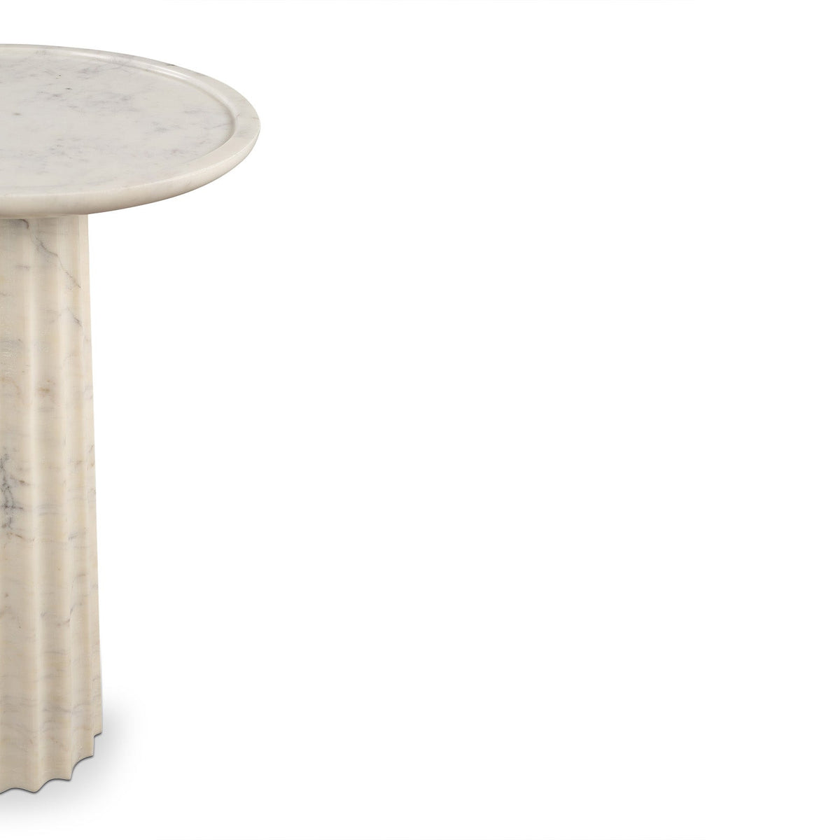 Romano Side Table - White Marble