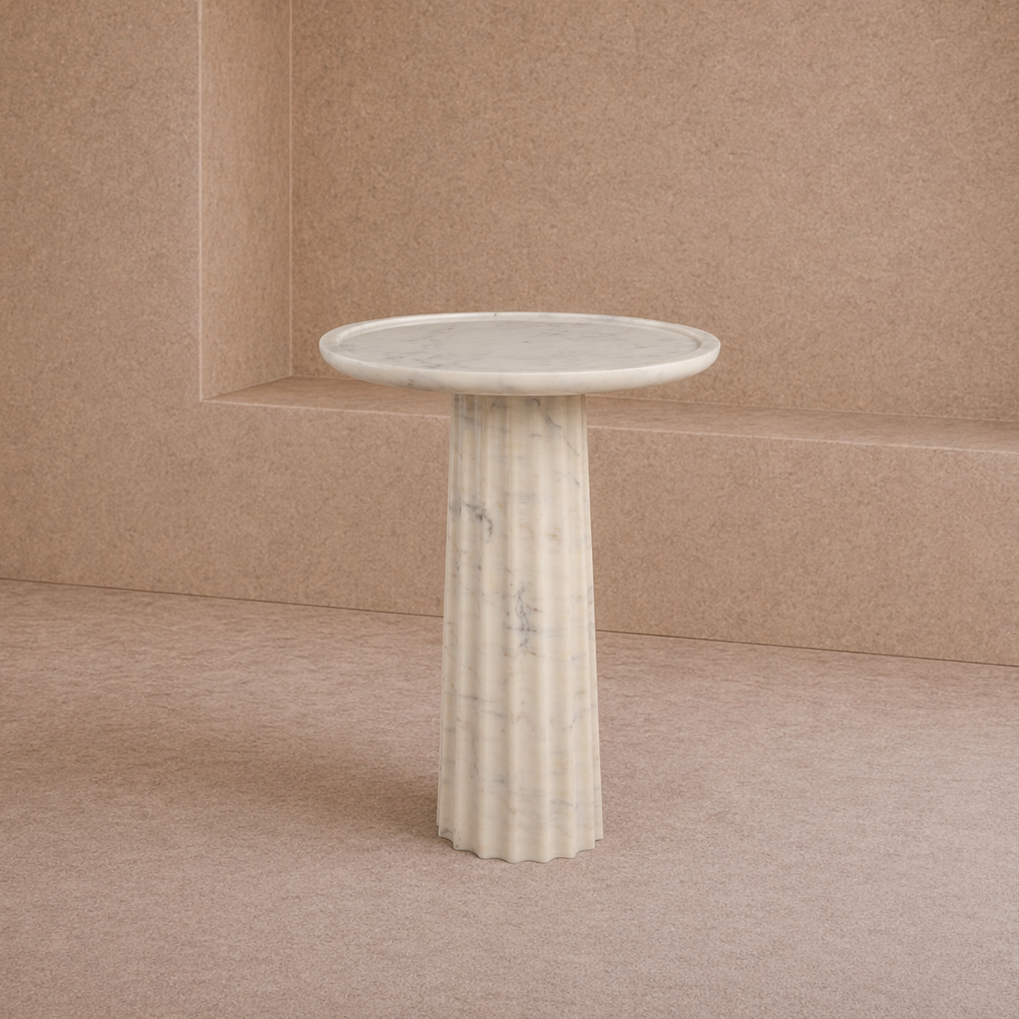 Romano Side Table - White Marble