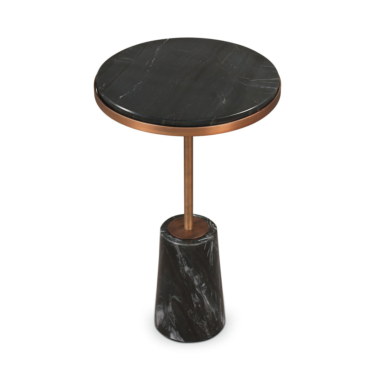 Notto Side Table (set of 2) - Black Marble Bronze