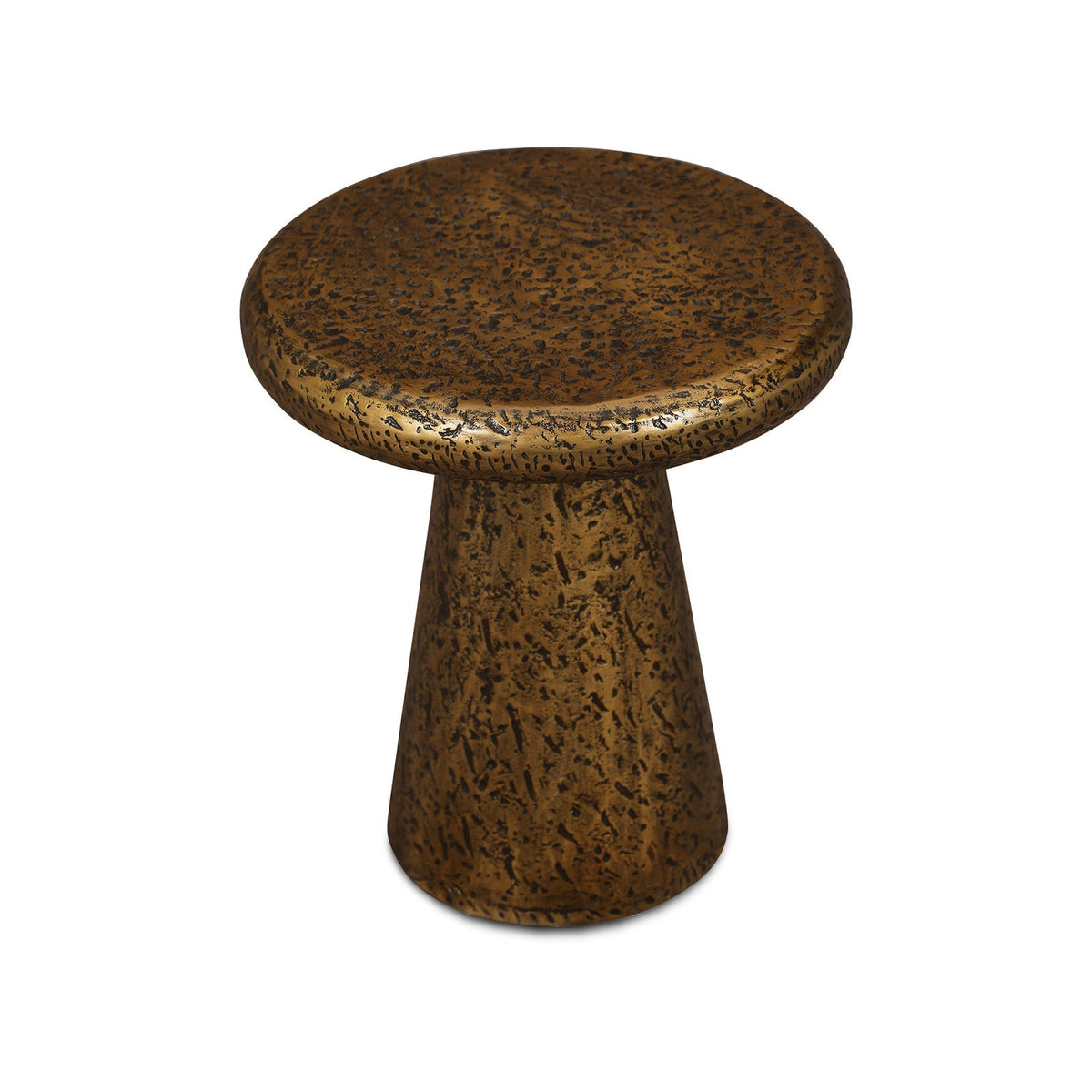 Cotto Side Table - Textured Antique Brass