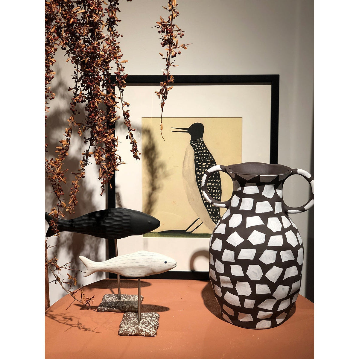 Lark Vase - Black & White Ceramic