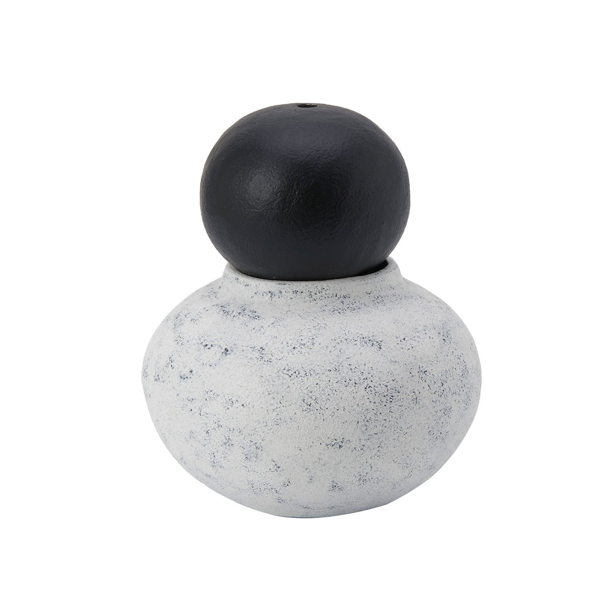 Testa Vase - White Black Ceramic