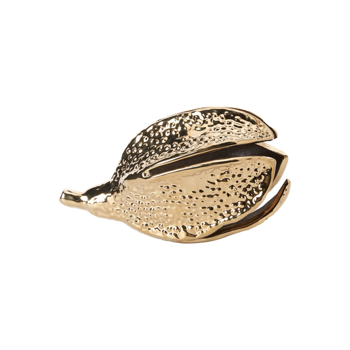 Folia Sculpture - Brass Finish Ceramic