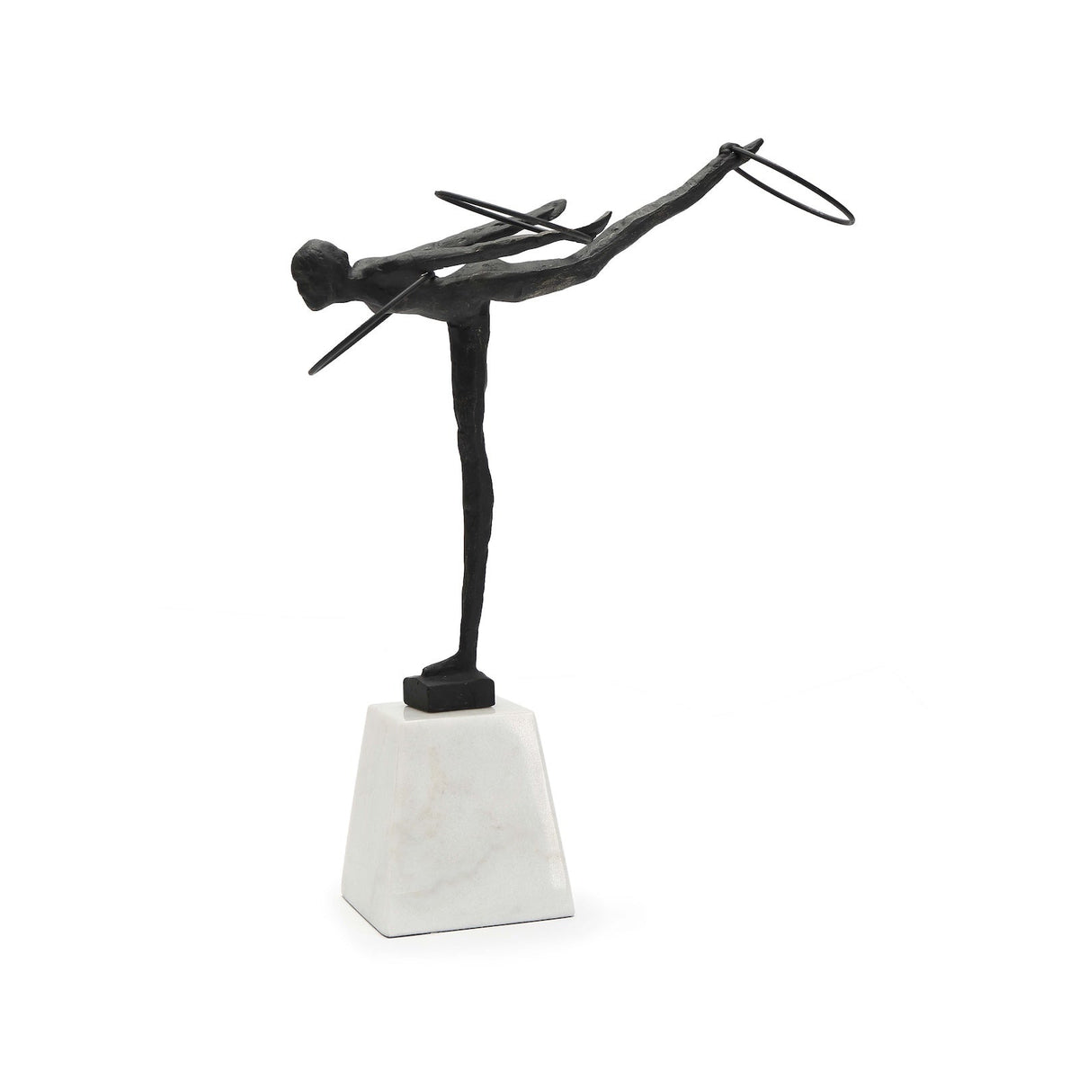 Calista Sculpture - Black Iron/White Marble