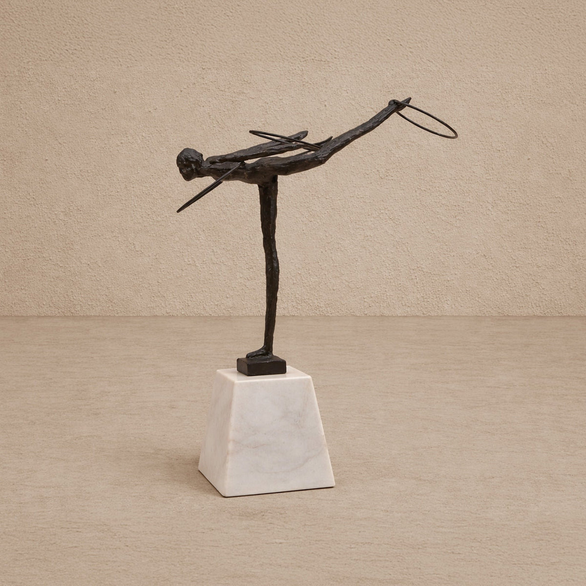 Calista Sculpture - Black Iron/White Marble