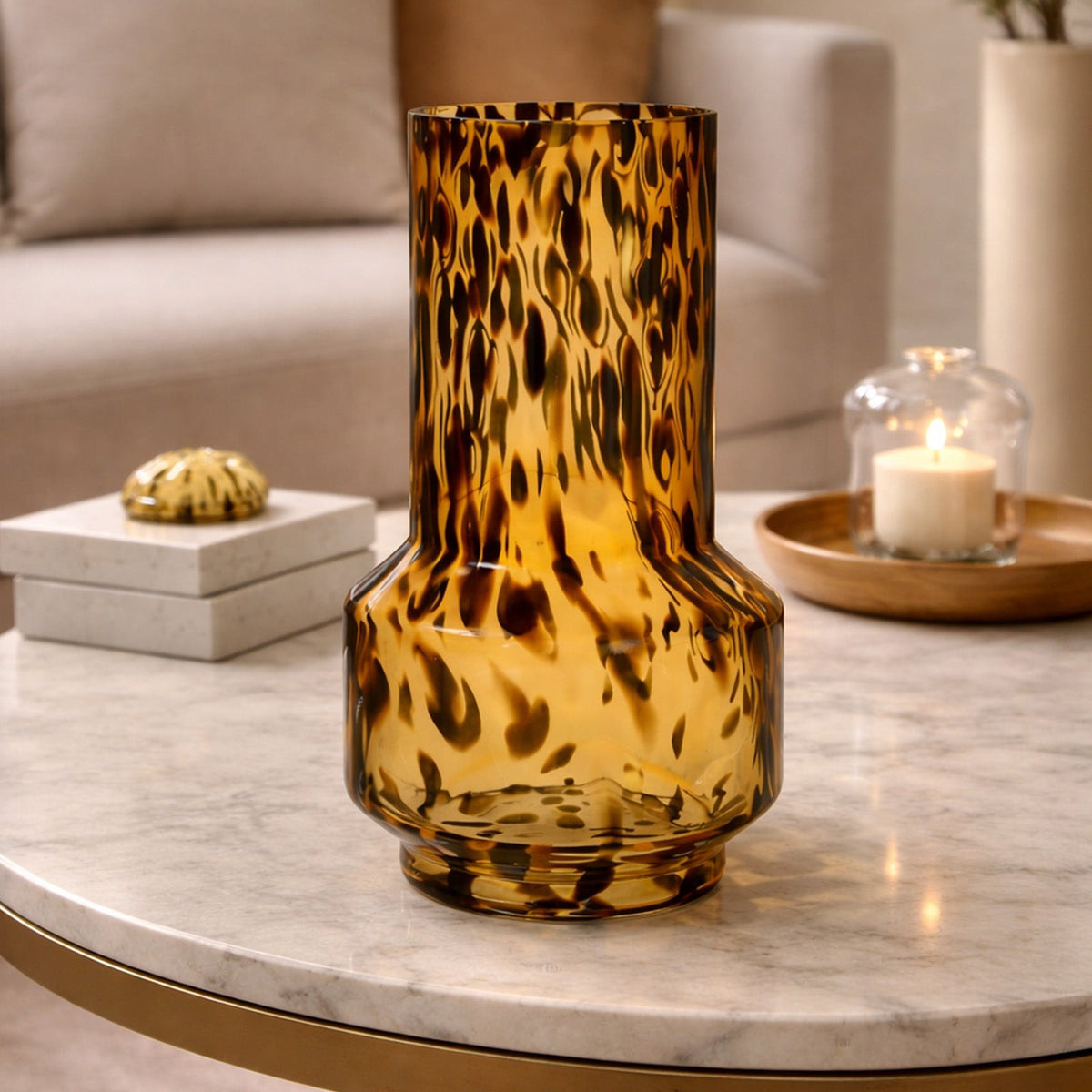 Artea Vase - Dark Amber Glass