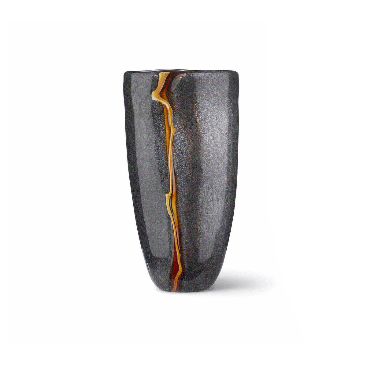 Cassiano Large Vase - Charcoal & Amber Veined Glass