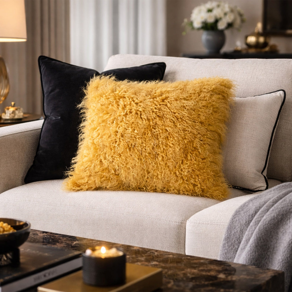 Ametra Pillow - Warm Mustard