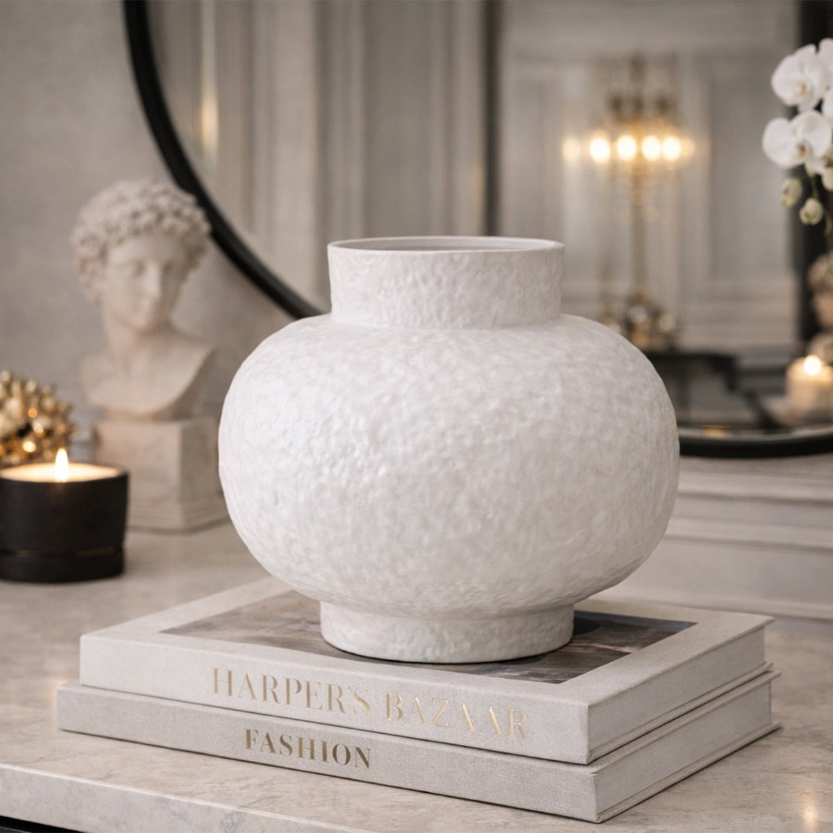 Erosia Vase - White Ceramic
