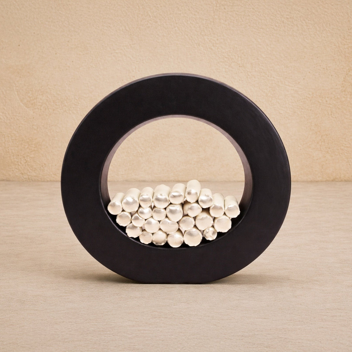 Nerossa Sculpture - Chalky Ivory Ceramic