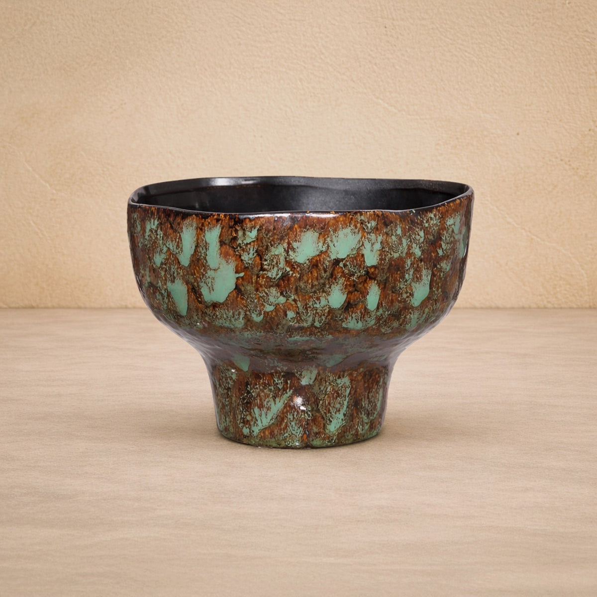 Lamira Bowl - Brown/Turquoise Glazed Ceramic