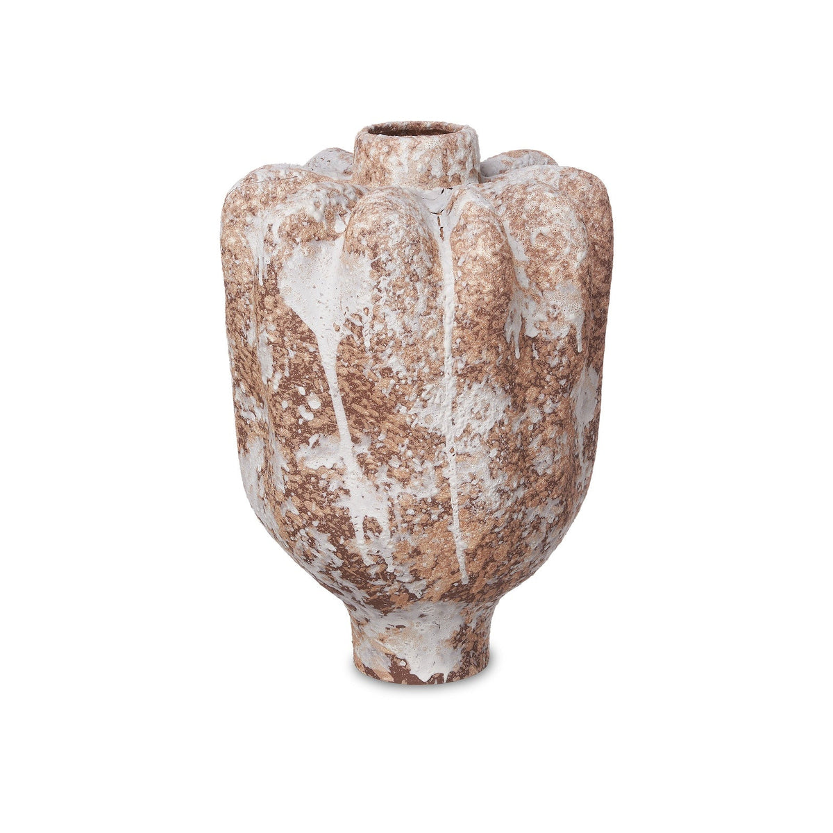 Sorello Vase - Brown White Ceramic