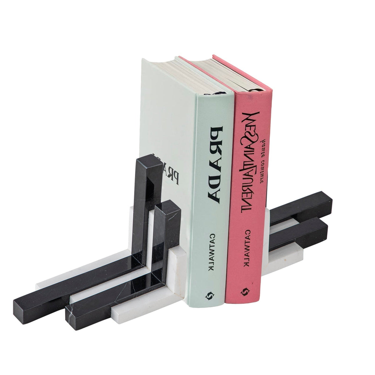 Tamo Bookend - White and Black Marble