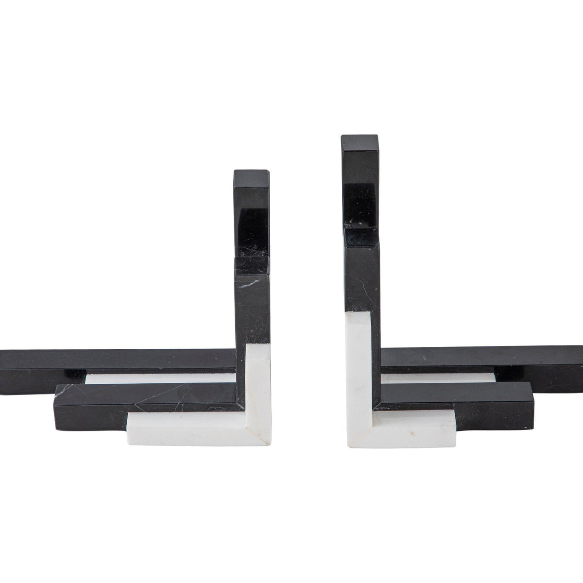 Tamo Bookend - White and Black Marble