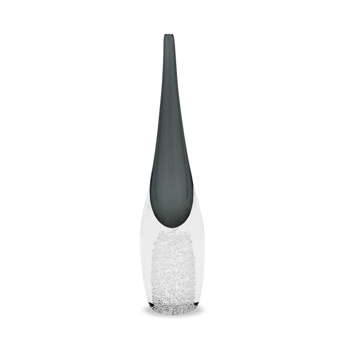 Ellis Large Crystal Vase - Grey Glass