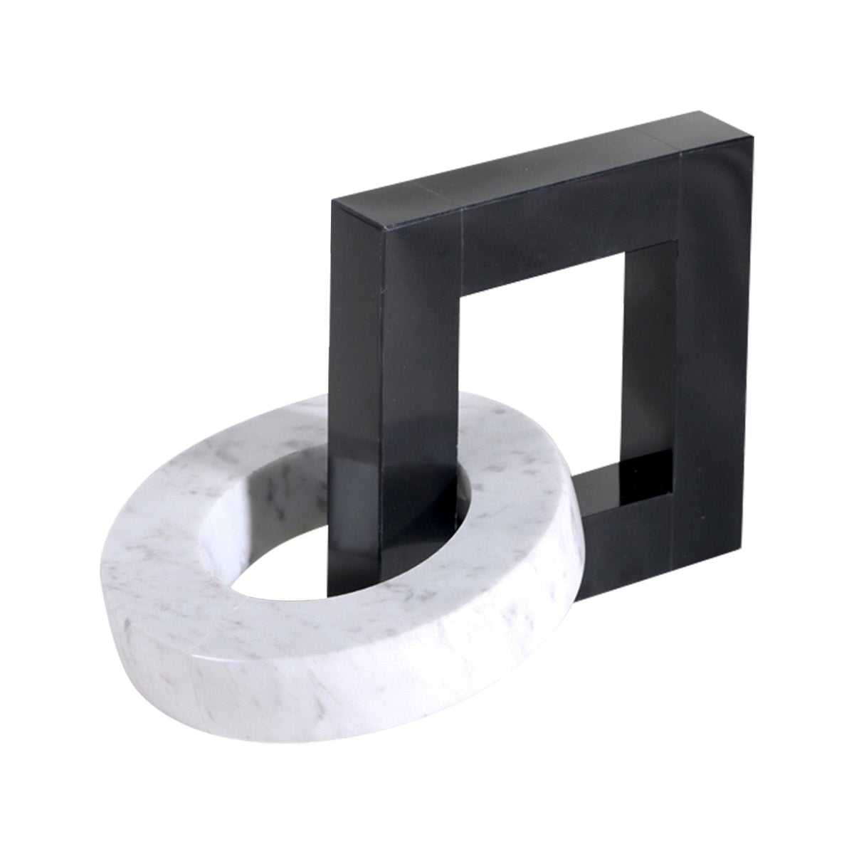 Link Sculpture - Black & White Marble
