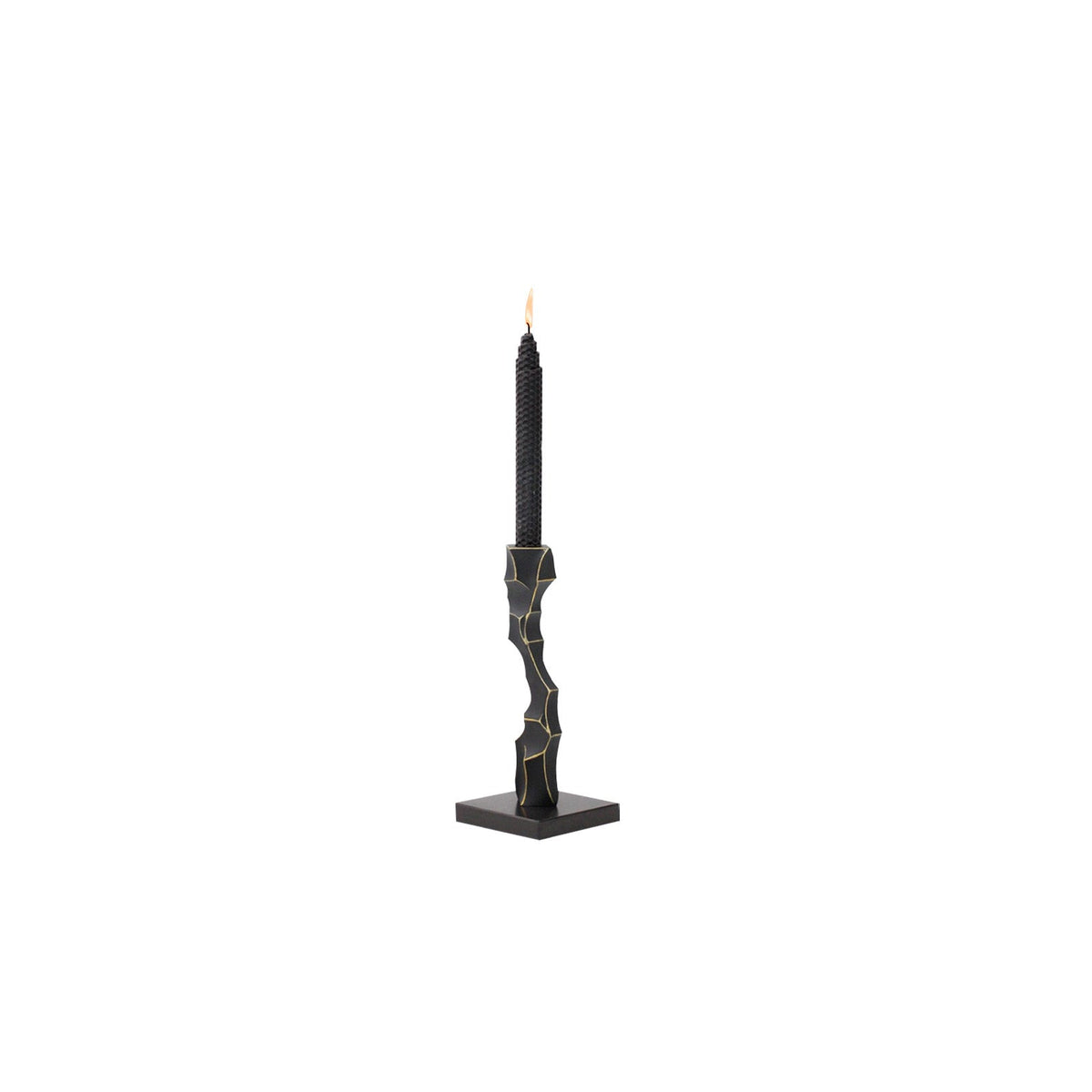 Storm Candlestick Small - Black Marble