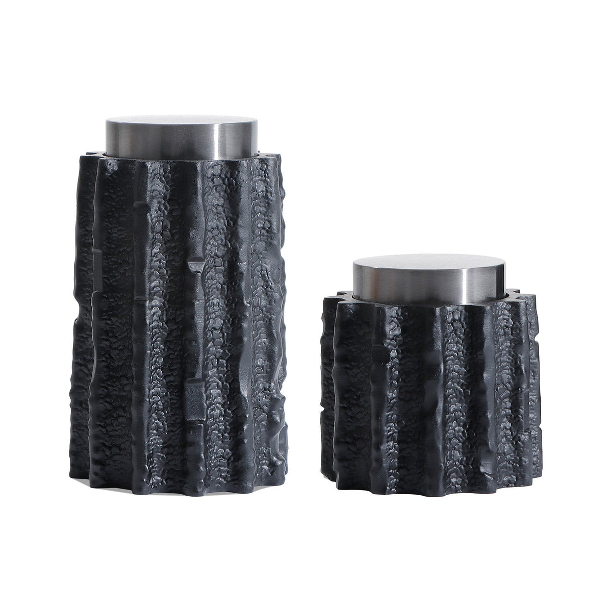 Meteorite Jar Large - Black Resin