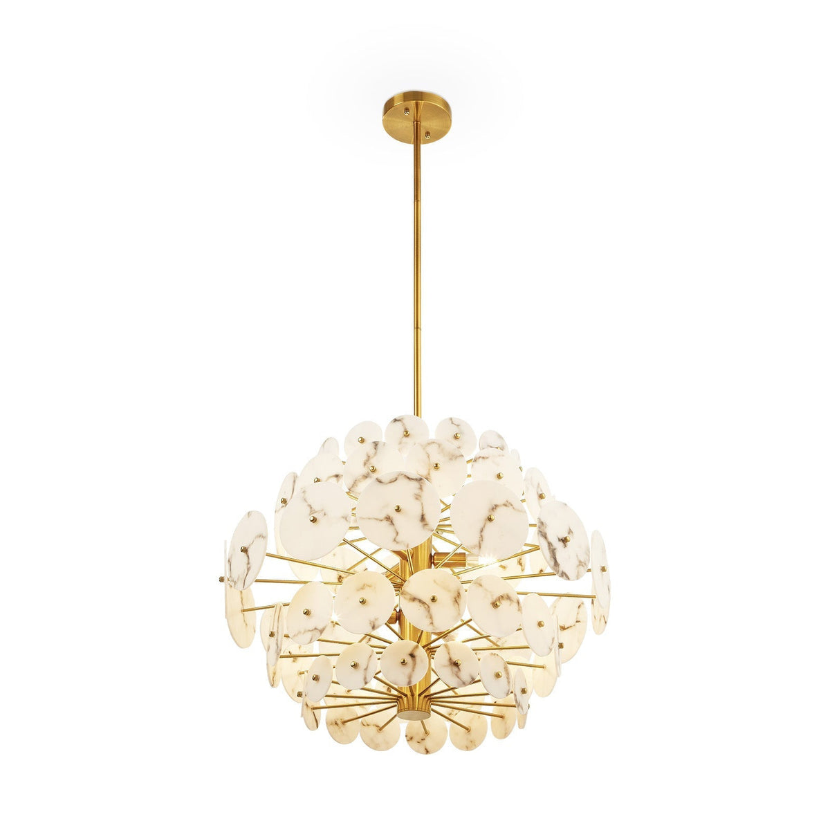 Momo Chandelier - Antique Brass & Alabaster Effect