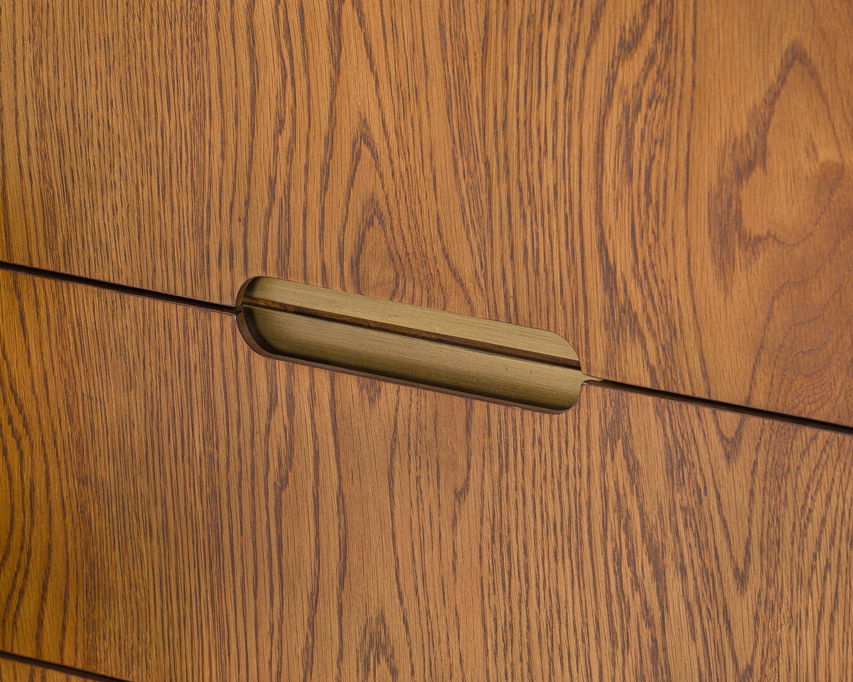 Lettos Chest of Drawer  -  Brushed Brown Oak